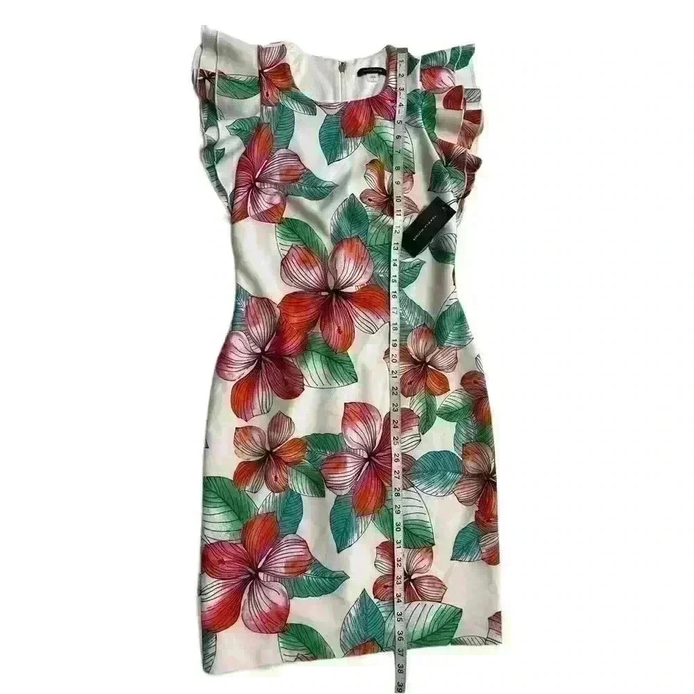TOMMY HILFIGER Womens Ivory Cap Sleeve Above The Knee Party Sheath Dress Size 4 - Picture 5 of 12